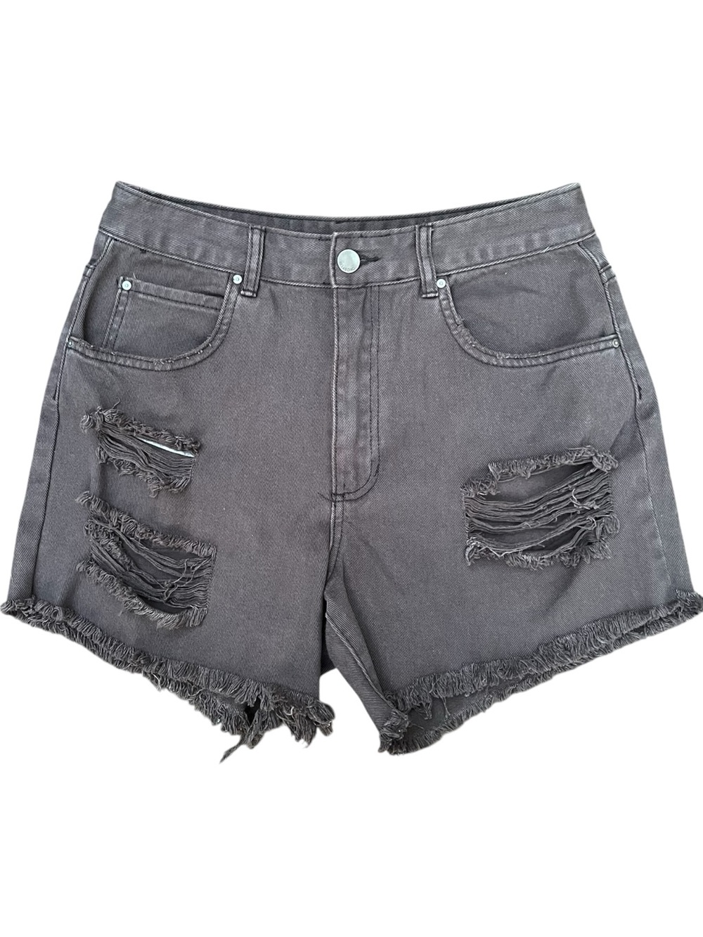 Billabong Charcoal Distressed Denim Shorts